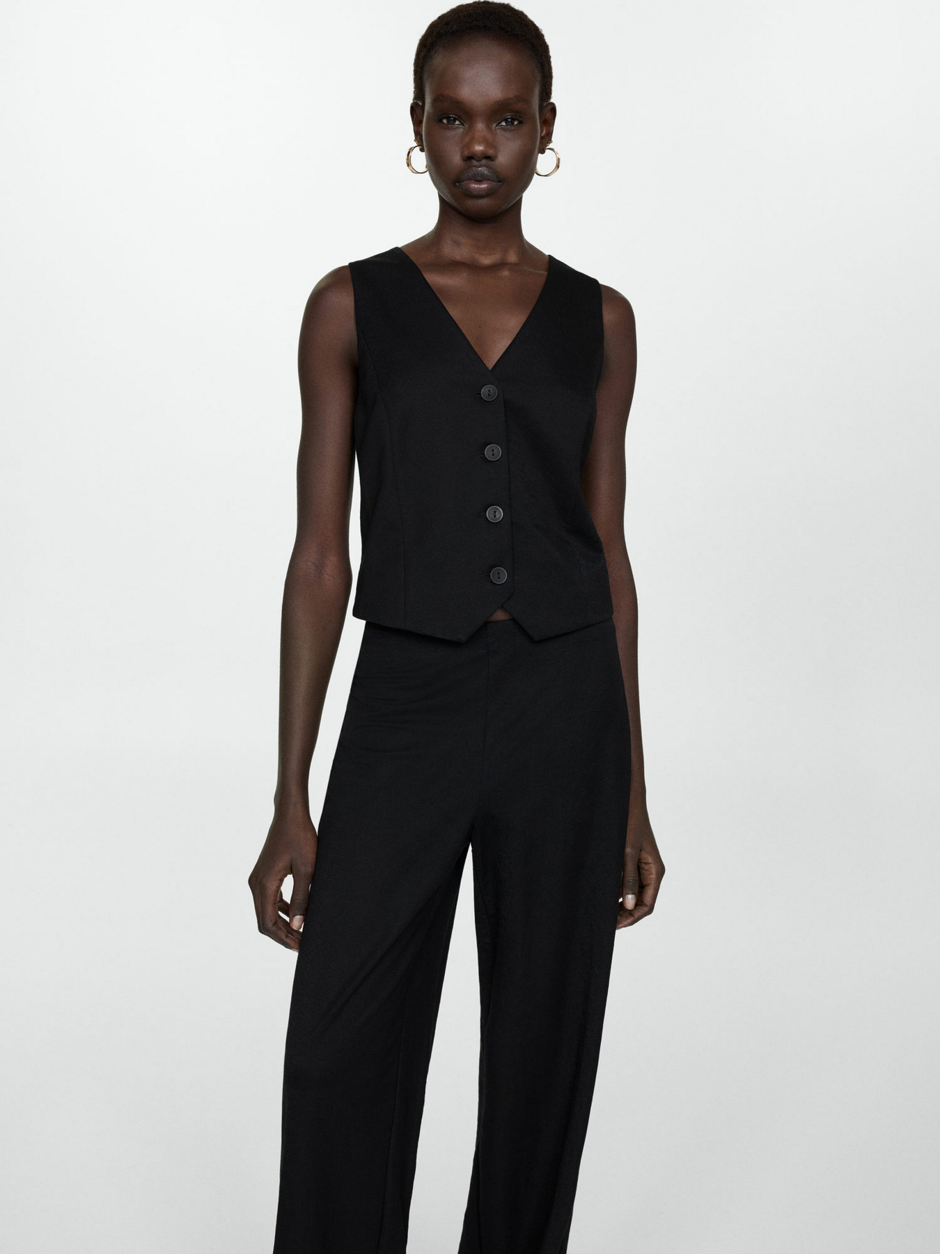 Штани палаццо MANGO Peach модель 77070361_99 Фото