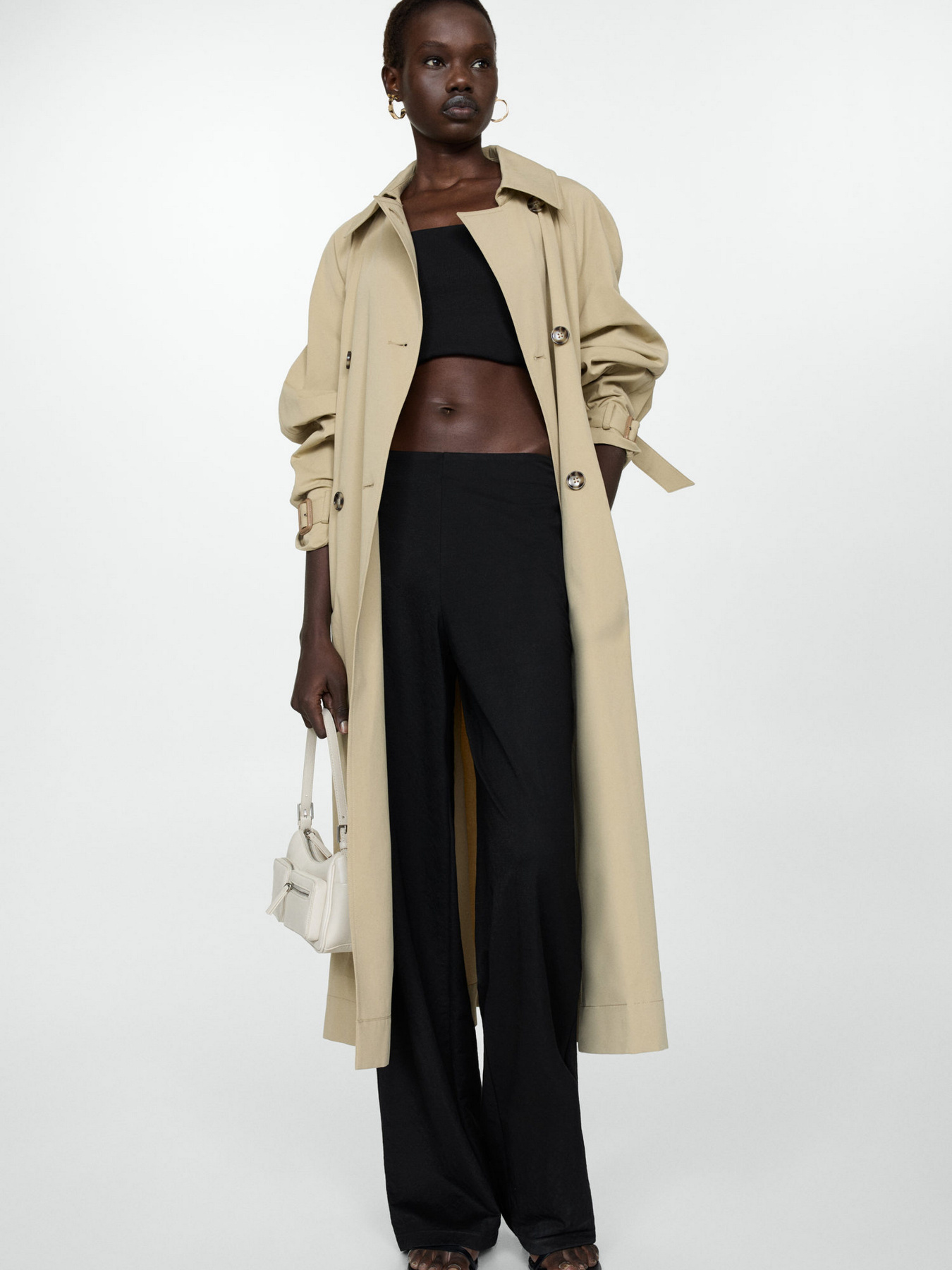 Штани палаццо MANGO Peach модель 77070361_99 Фото