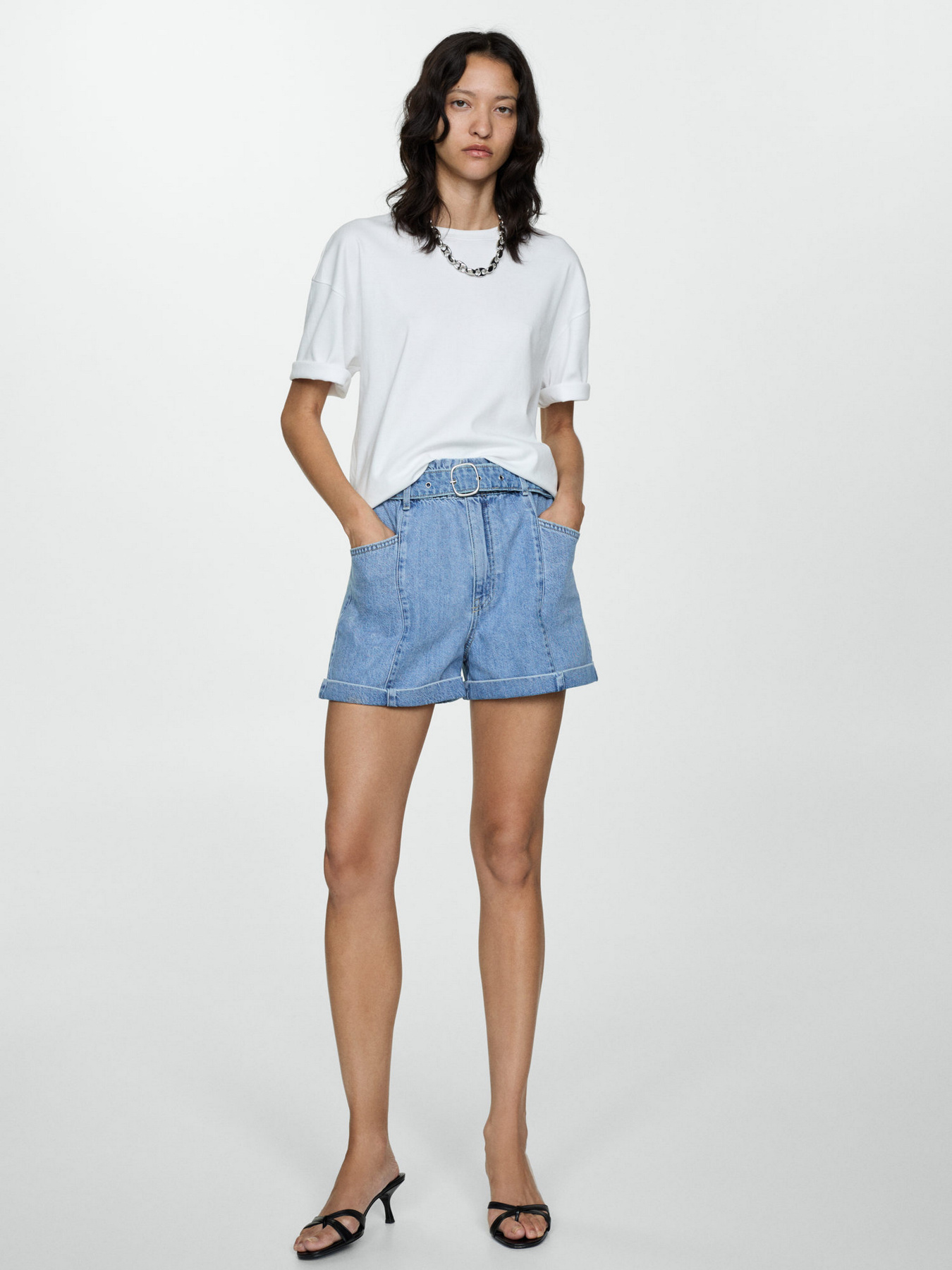 Джинсовые шорты MANGO Delia модель 77050275_TM Фото