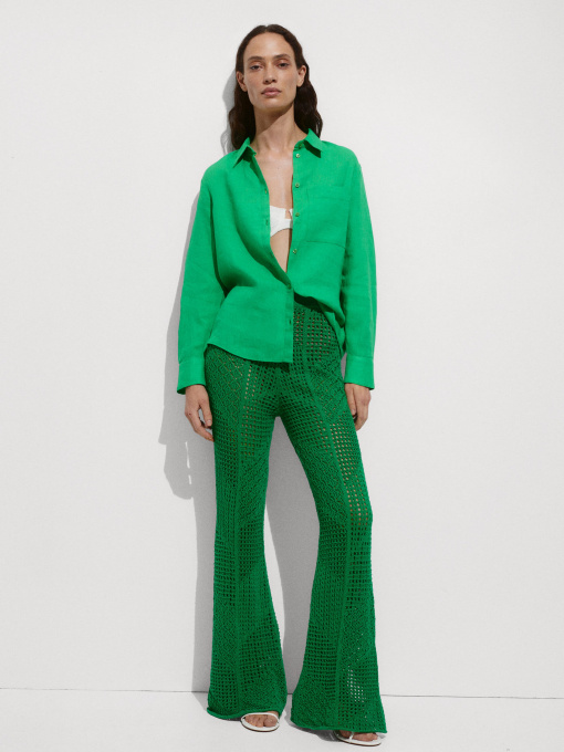 Рубашка повседневная MANGO Lino модель 77020348_42 Фото