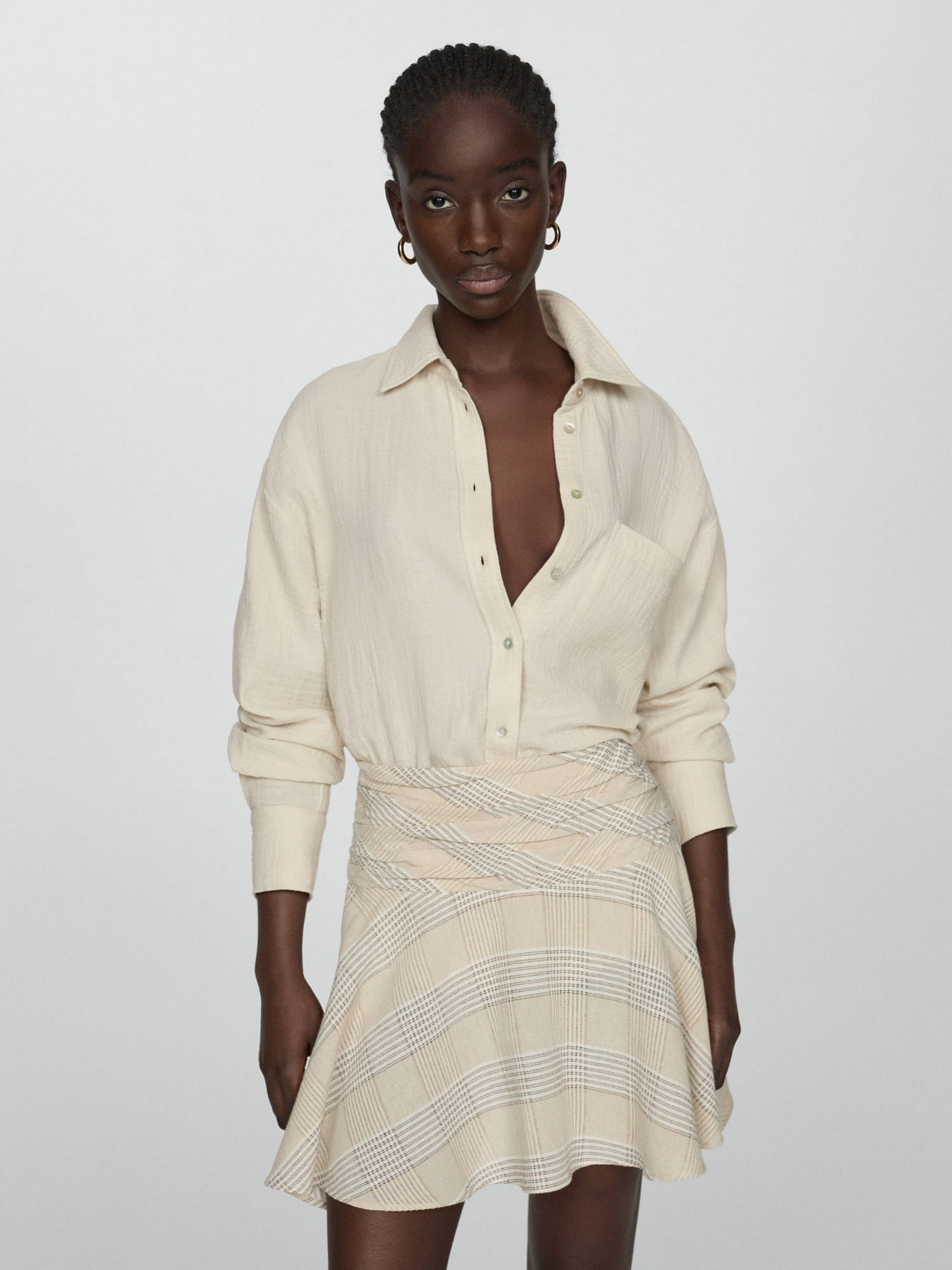 Рубашка повседневная MANGO модель 77040333_5 Рубашка повседневная MANGO модель 77040333_5 Фото