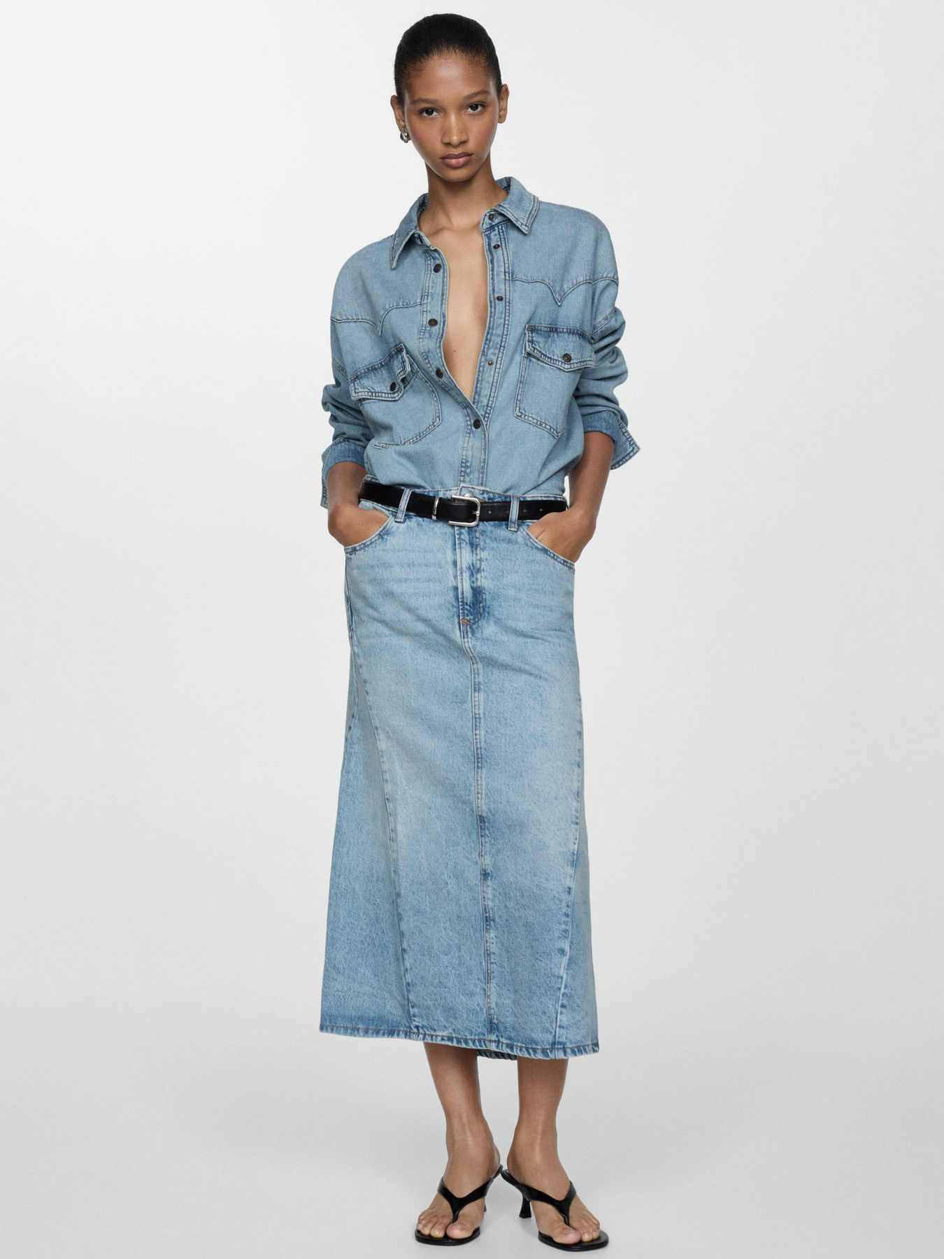 Джинсовая юбка MANGO модель 77010372_TM Фото