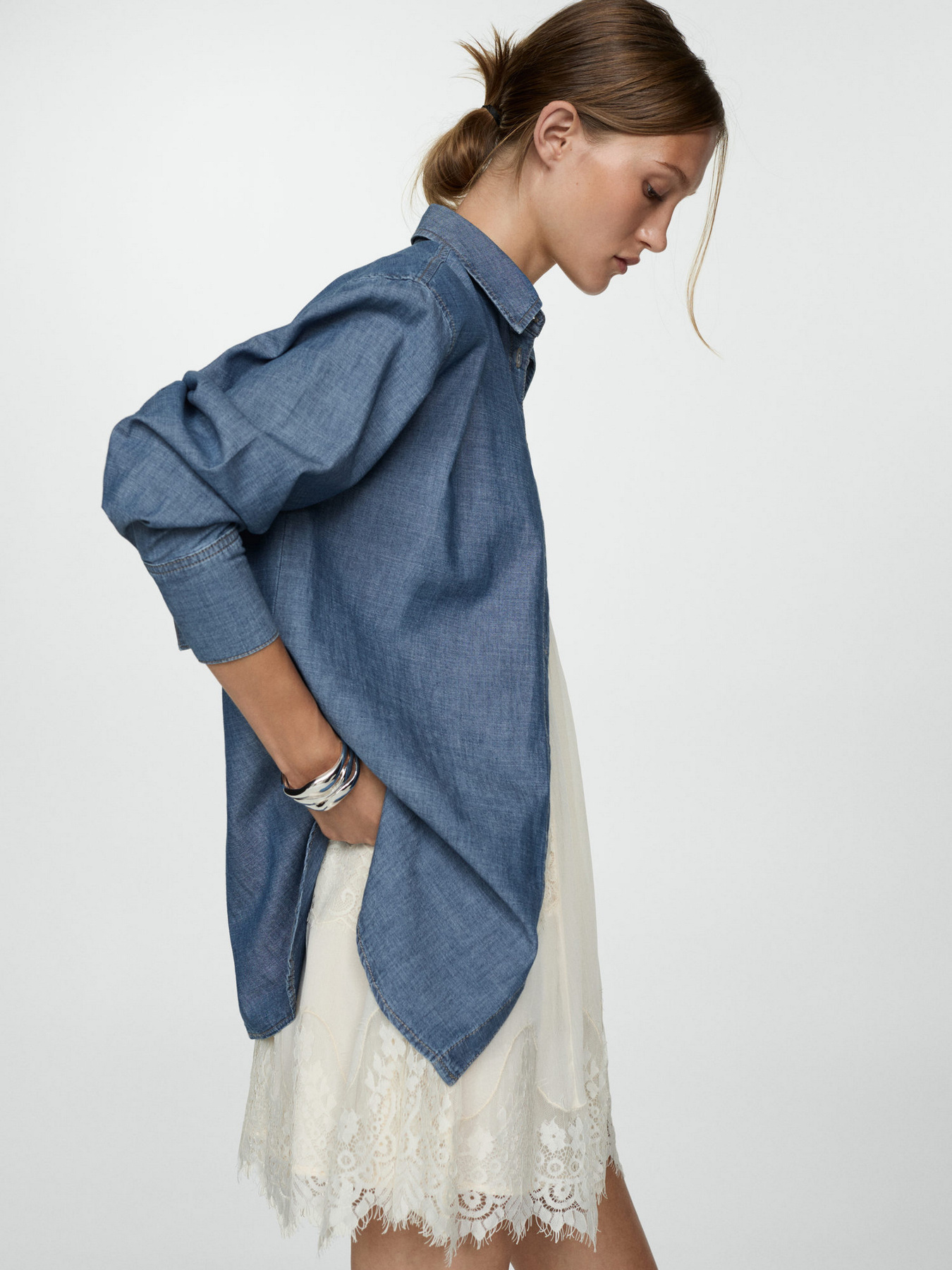 Рубашка повседневная MANGO модель 77015661_TS Фото