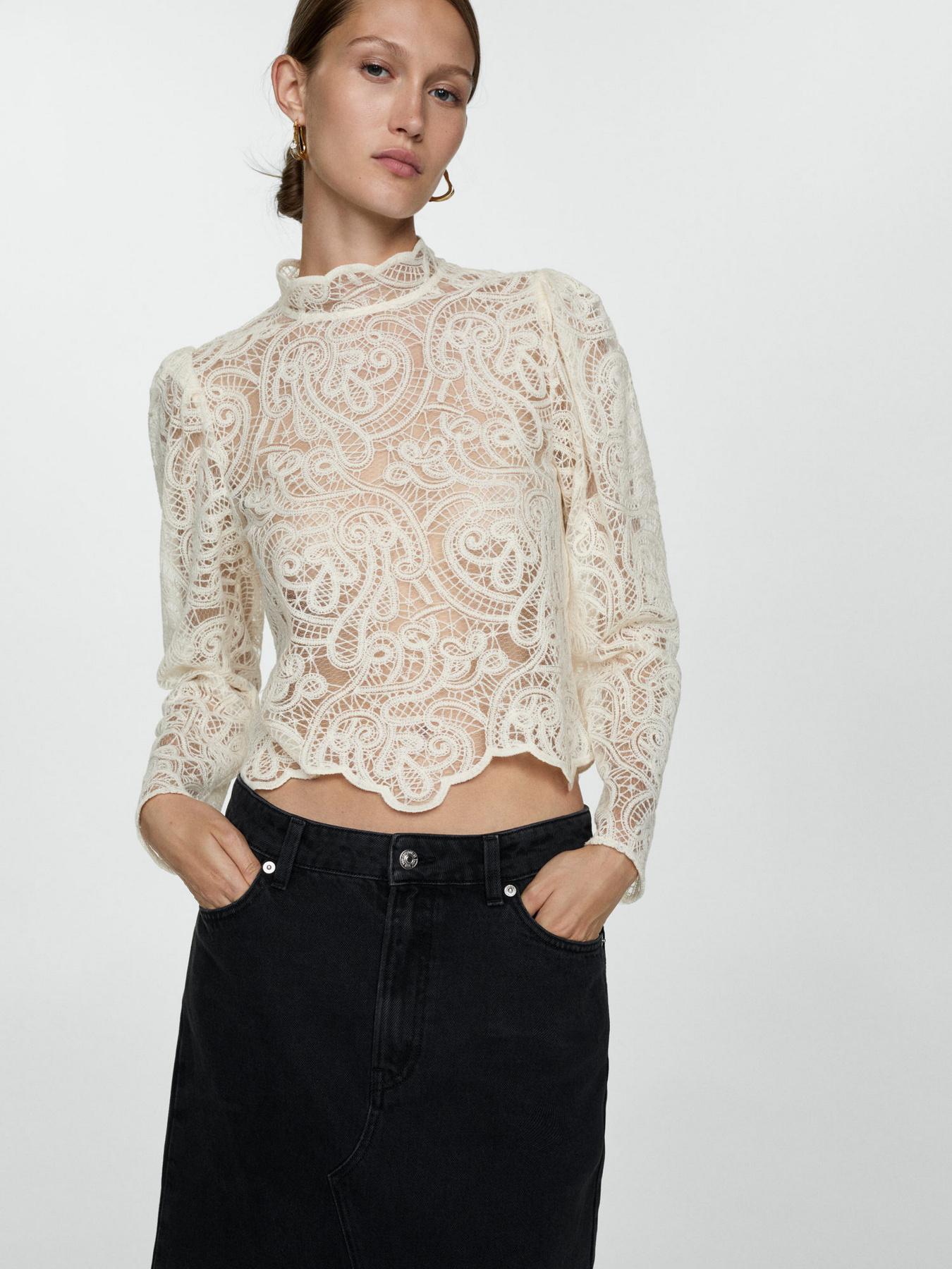 Джинсова спідниця MANGO модель 77054786_TN Фото