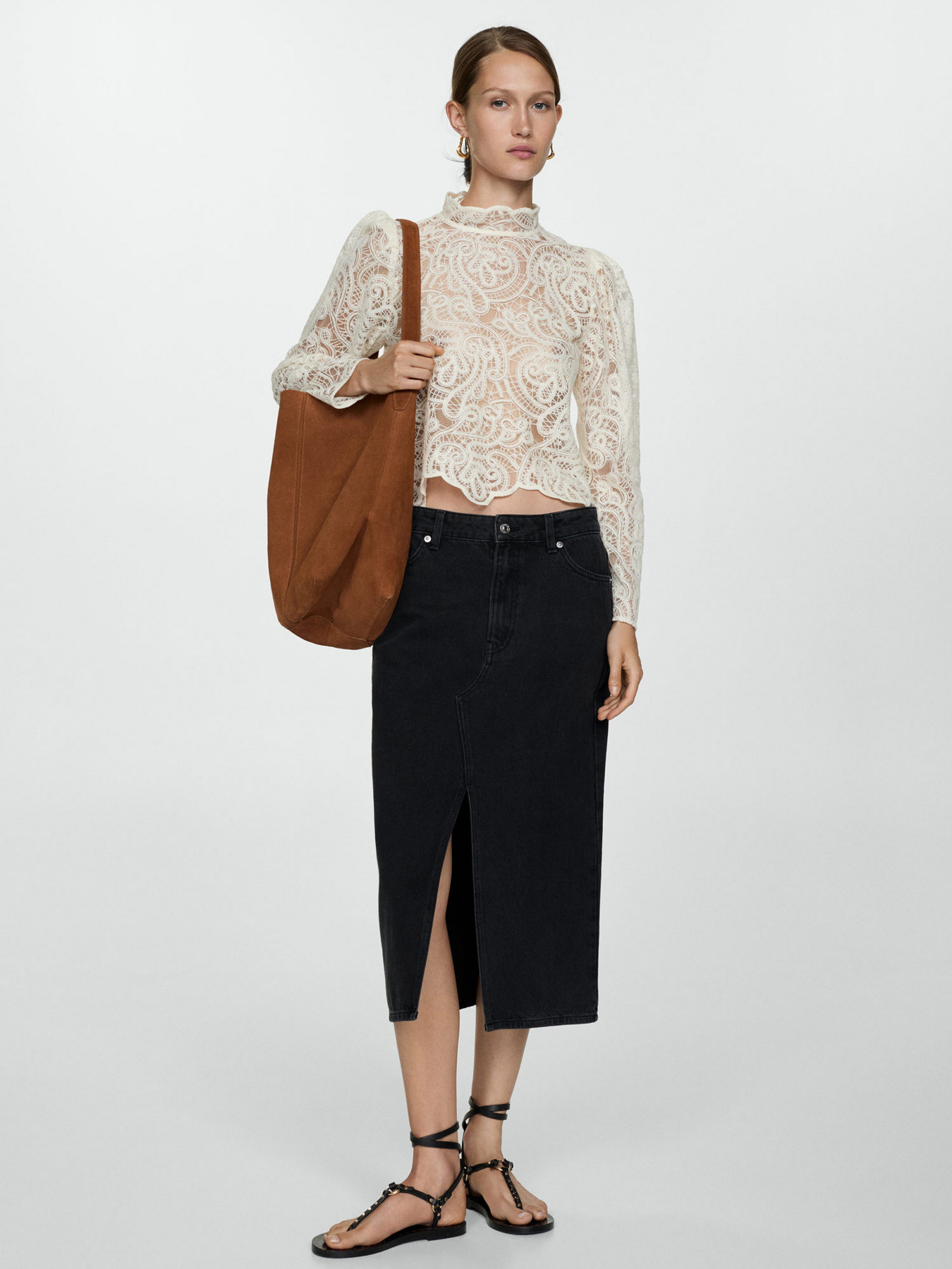 Джинсова спідниця MANGO модель 77054786_TN Фото