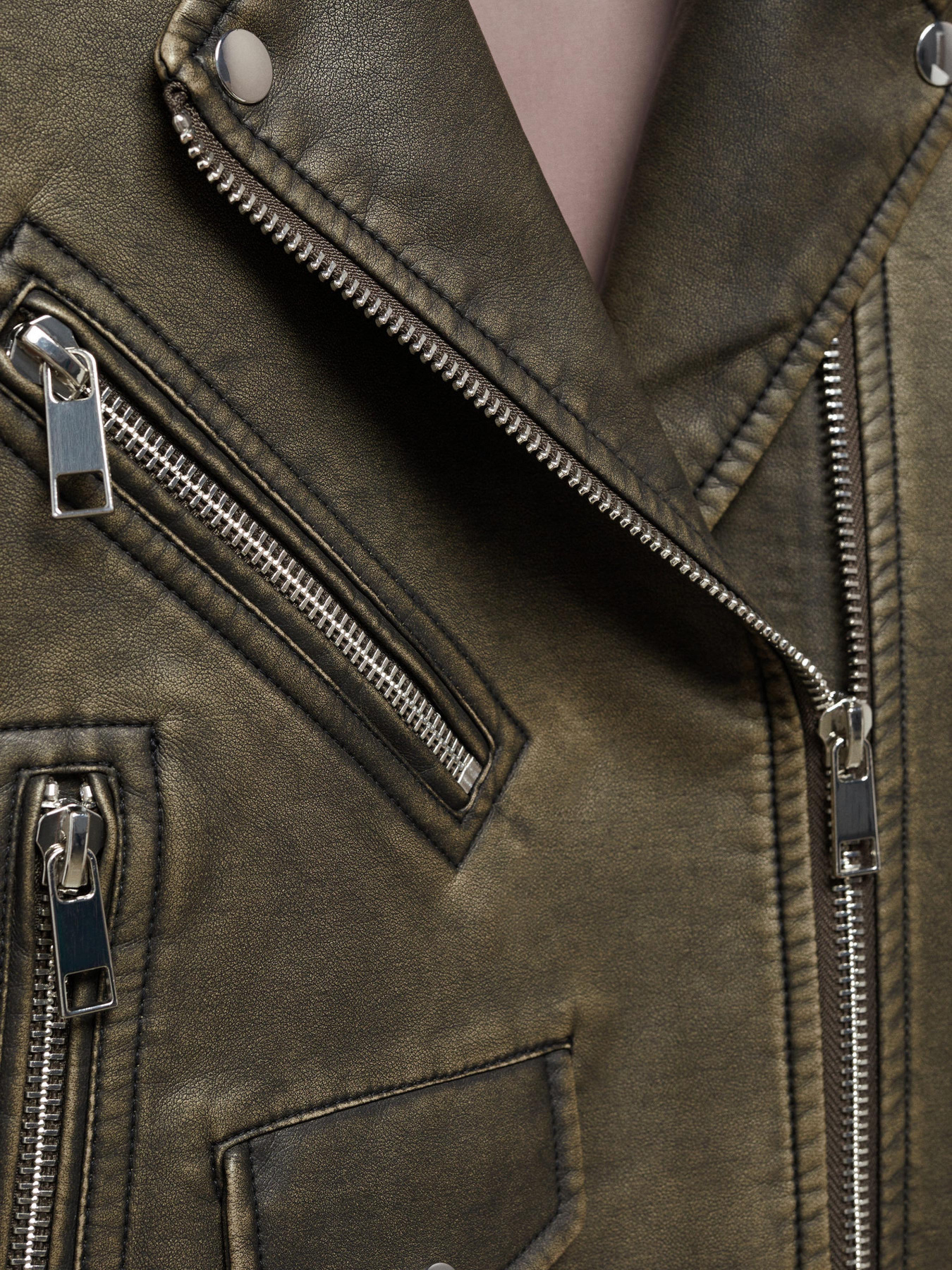 Шкіряна куртка MANGO Aurora модель 57067714_92 Фото