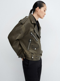 Шкіряна куртка MANGO Aurora модель 57067714_92 Фото