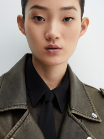 Куртка кожаная MANGO Aurora модель 57067714_92 Фото