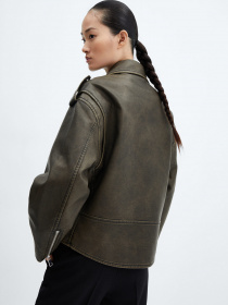 Куртка кожаная MANGO Aurora модель 57067714_92 Фото