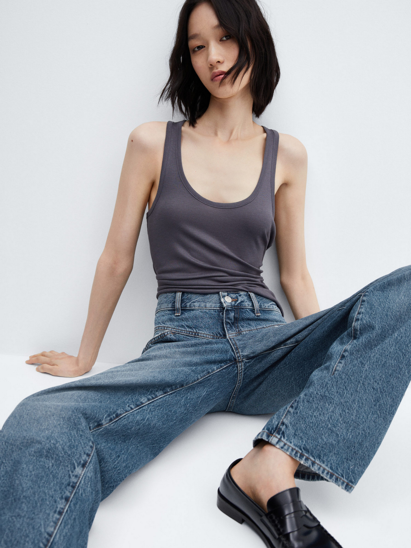 Широкие джинсы MANGO Dani модель 57003823_TM Фото