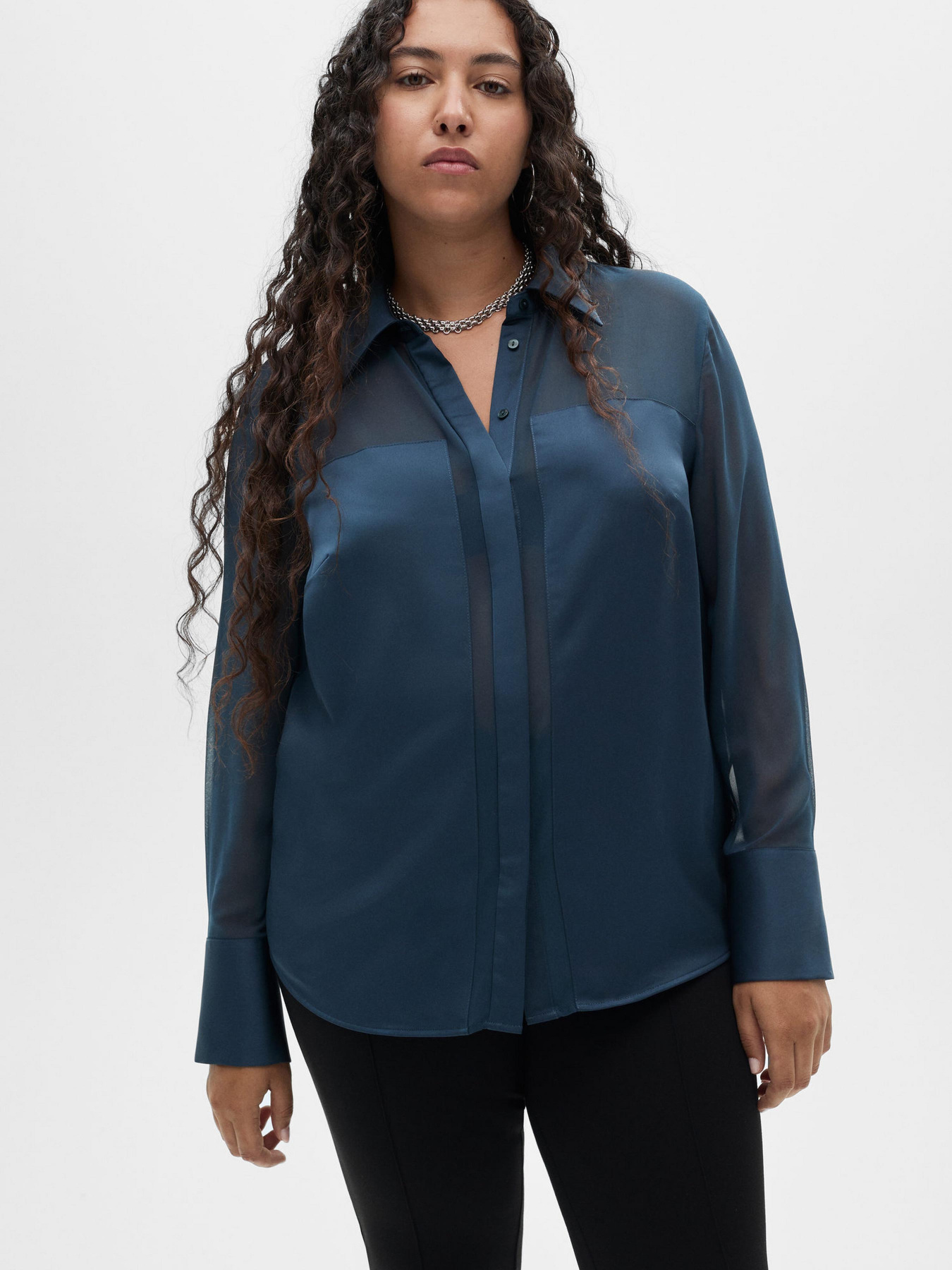 Рубашка повседневная MANGO модель 77069057_57 Фото