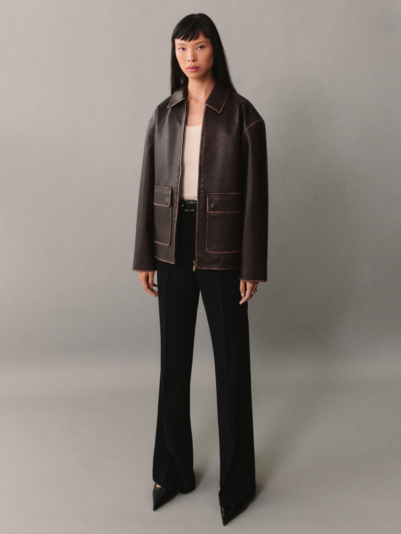 Куртка кожаная MANGO модель 77076004_30 Фото