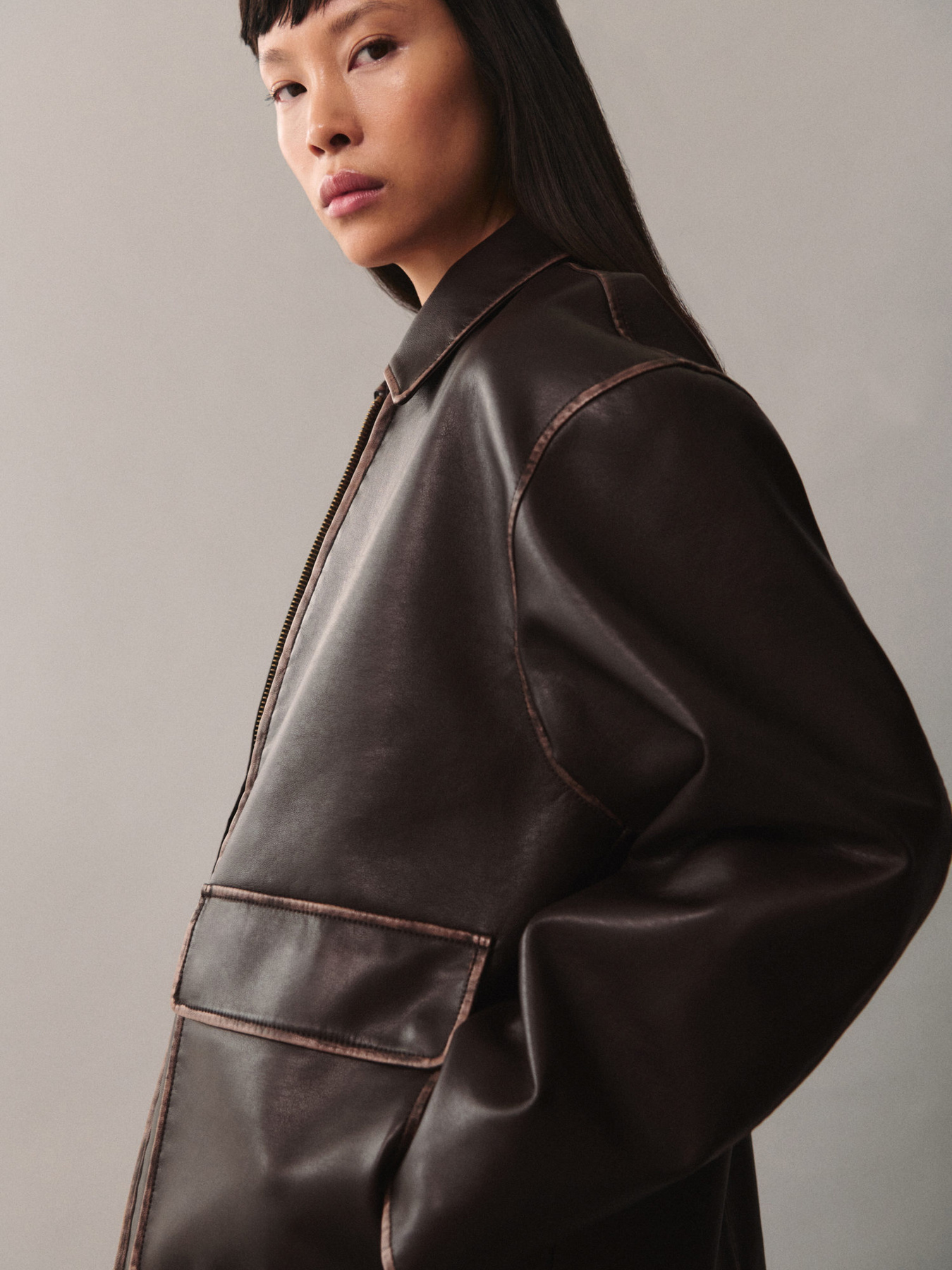 Куртка кожаная MANGO модель 77076004_30 Фото