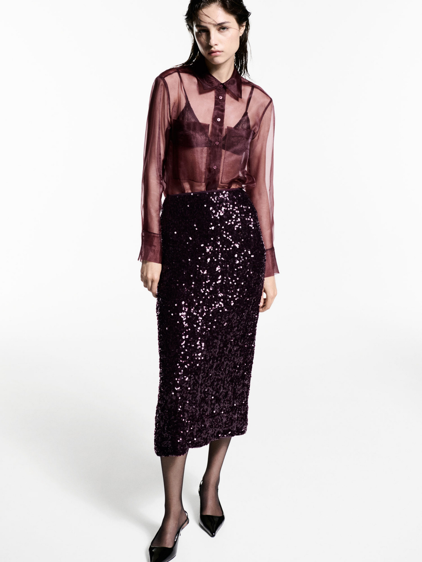 Юбка миди MANGO модель 77069060_78 Фото