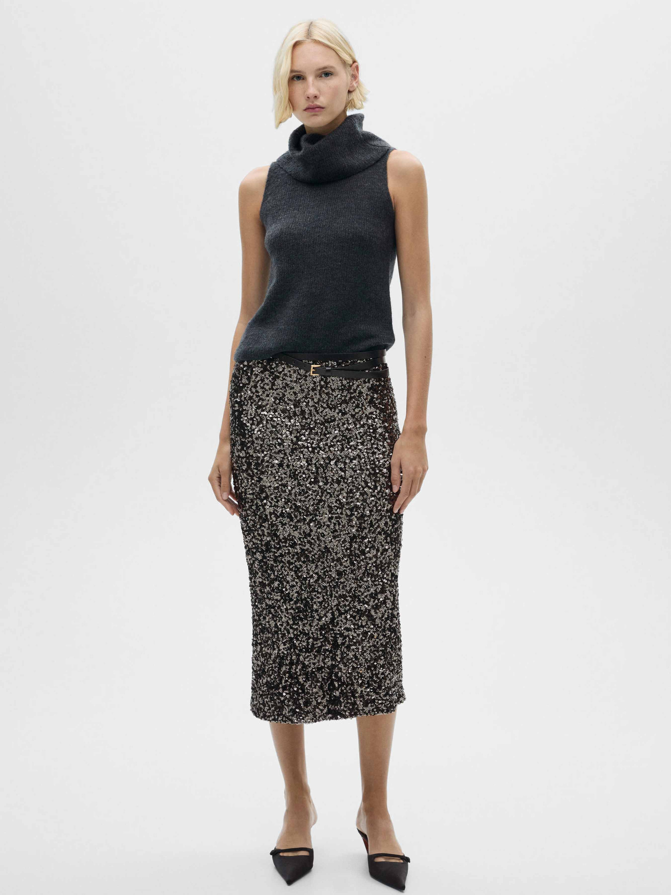 Юбка миди MANGO модель 77069060_95 Фото