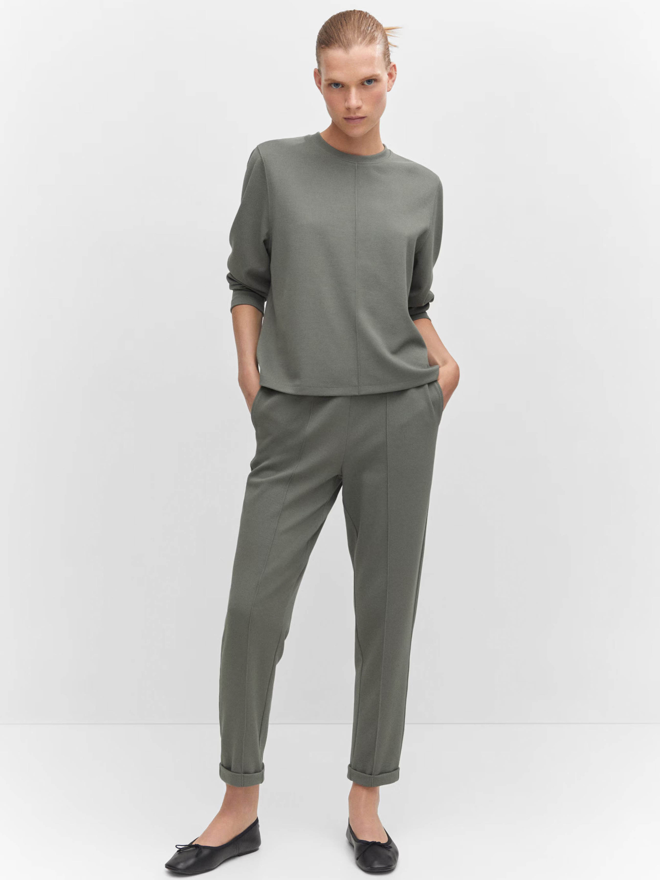 Брюки повседневные MANGO Pique модель 57064404_92 Фото