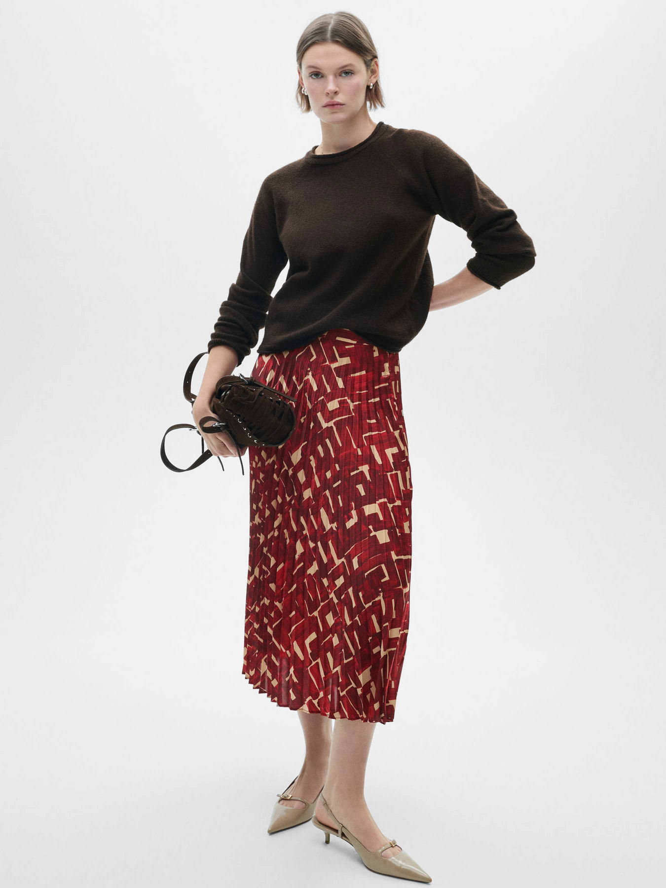 Спідниця міді MANGO модель 77075674_76 Фото