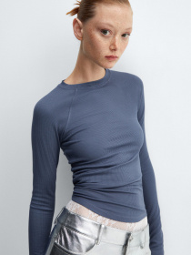 Лонгслів MANGO Saute модель 57037755_59 Фото