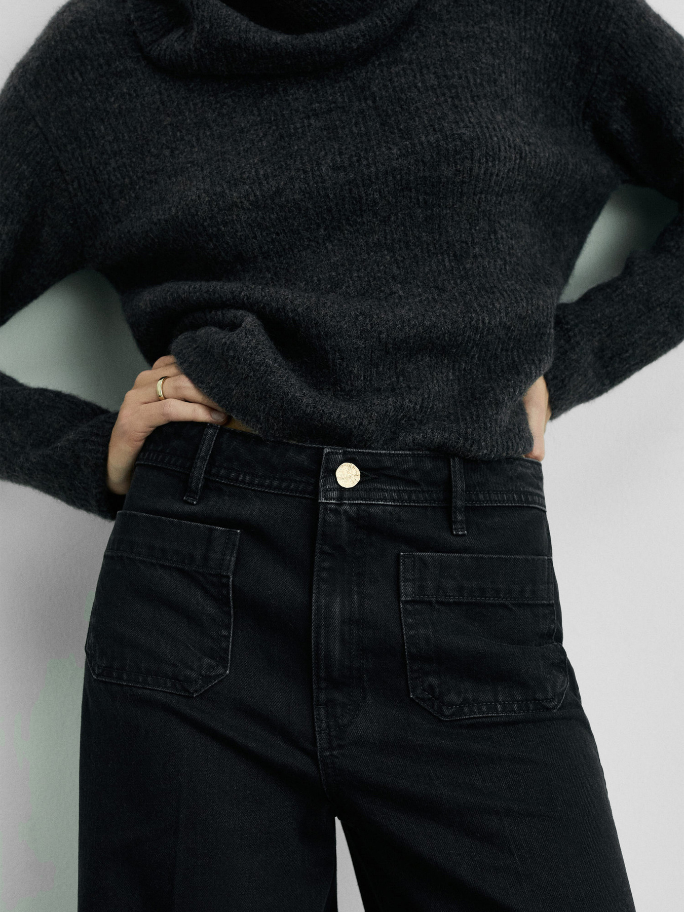 Широкие джинсы MANGO модель 87020637_TN Фото