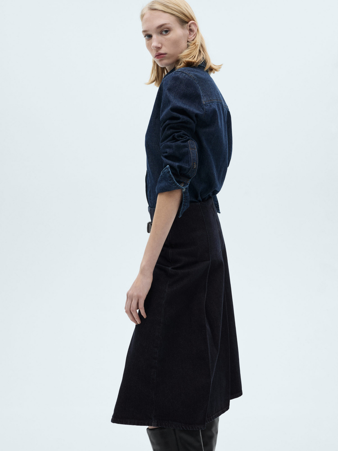 Спідниця міді MANGO модель 87073277_TS Фото