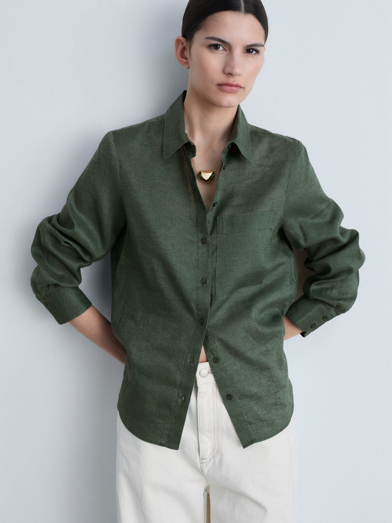 Рубашка повседневная MANGO модель 87085729_43 Фото