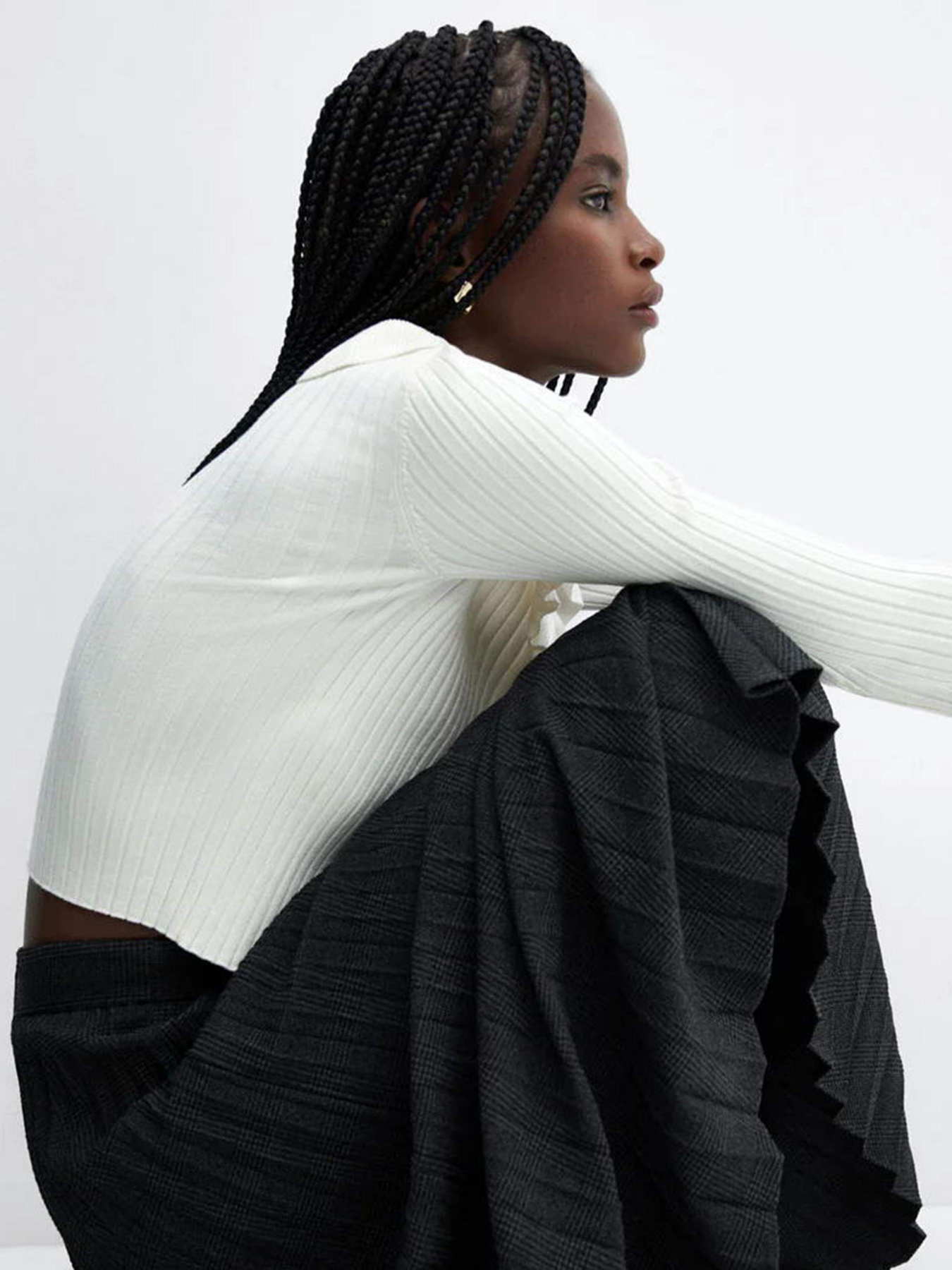 Юбка миди MANGO Pleat модель 57058271_99 Фото