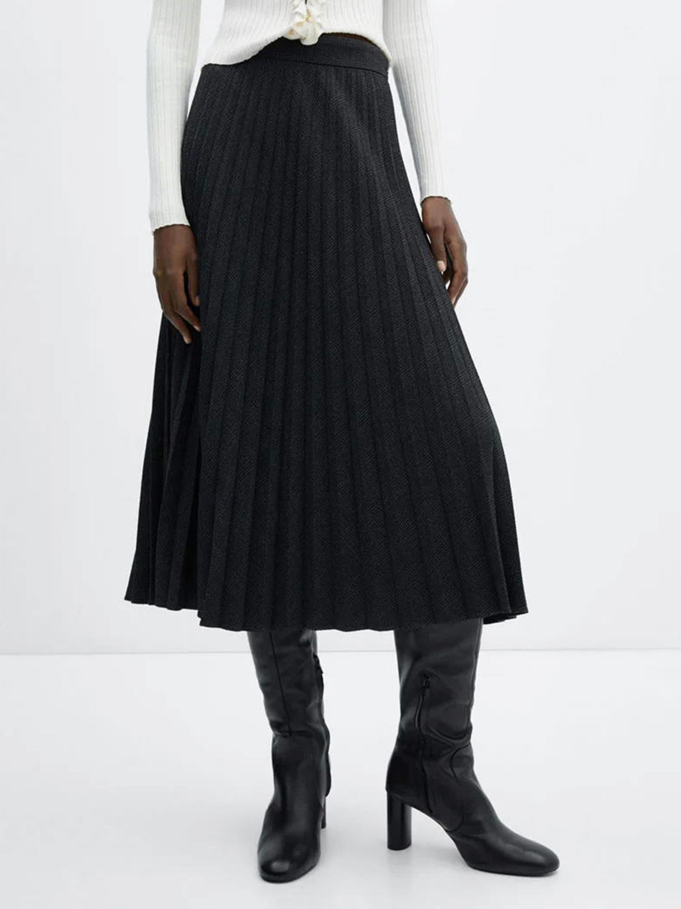 Юбка миди MANGO Pleat модель 57058271_99 Фото