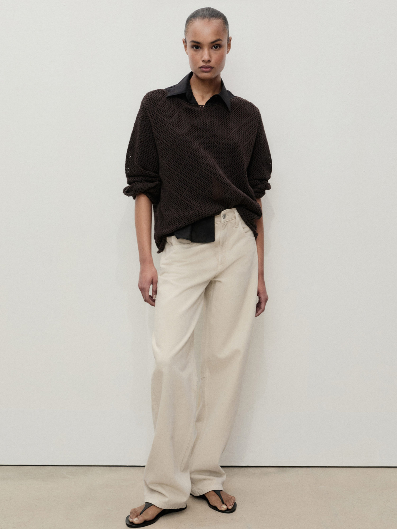 Широкие джинсы MANGO модель 87047173_7 Фото