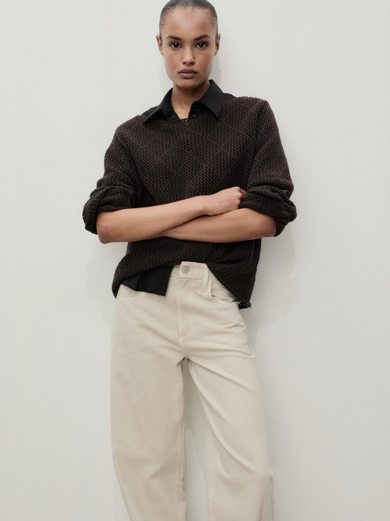 Широкие джинсы MANGO модель 87047173_7 Фото