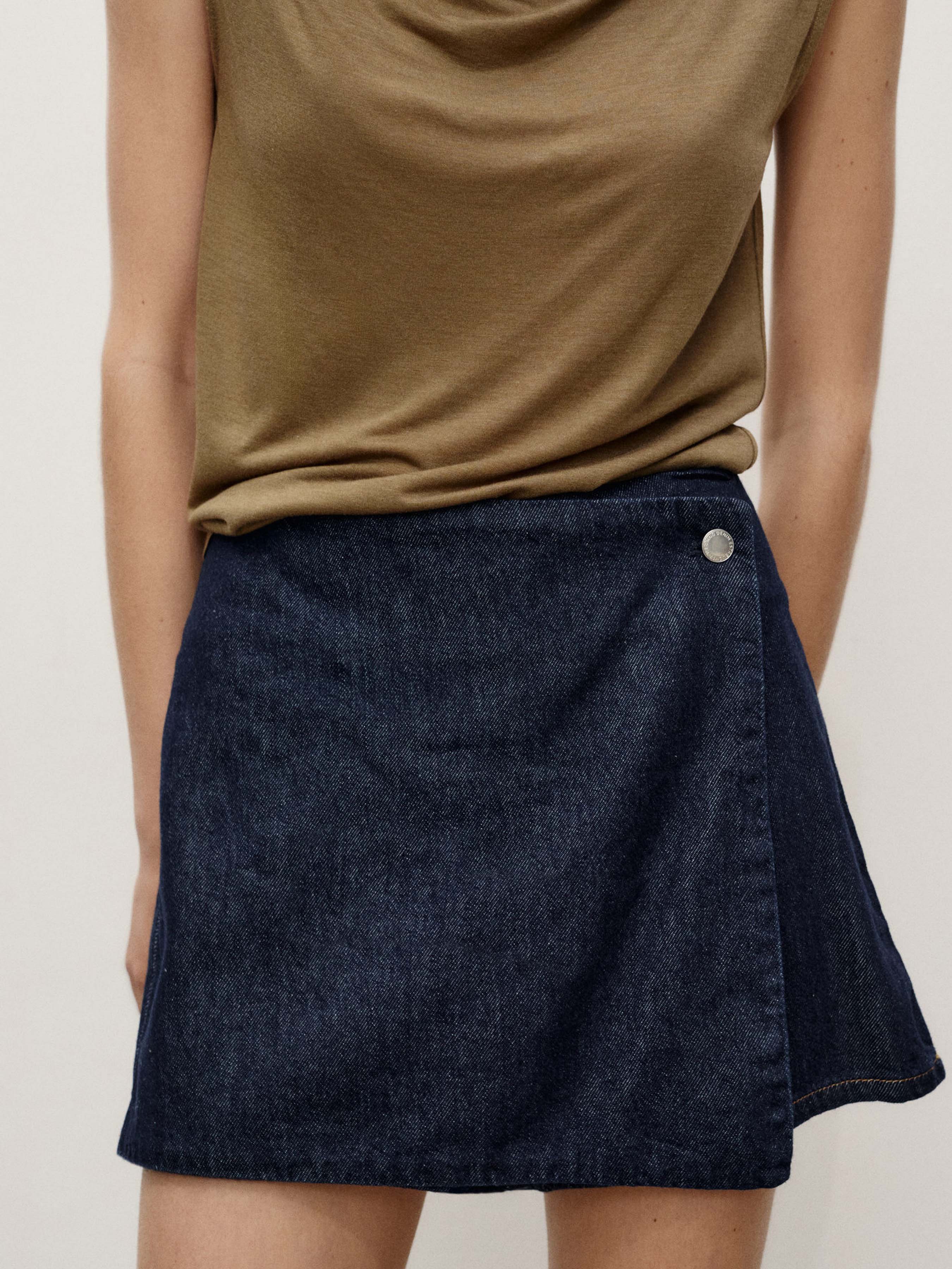 Бавовняні Жіночі Спідниця-шорти MANGO SKORT (MNO3710) колір темно-синій