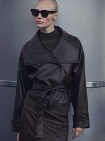 Шкіряна куртка MANGO модель 87070651_30 Фото