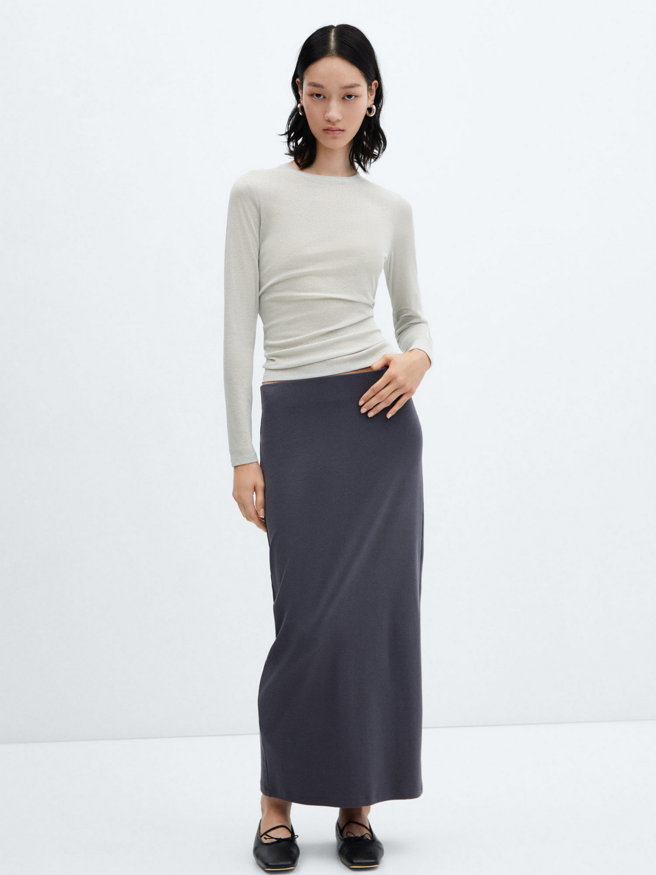 Лонгслив MANGO Secondbi модель 67010471_92 Фото