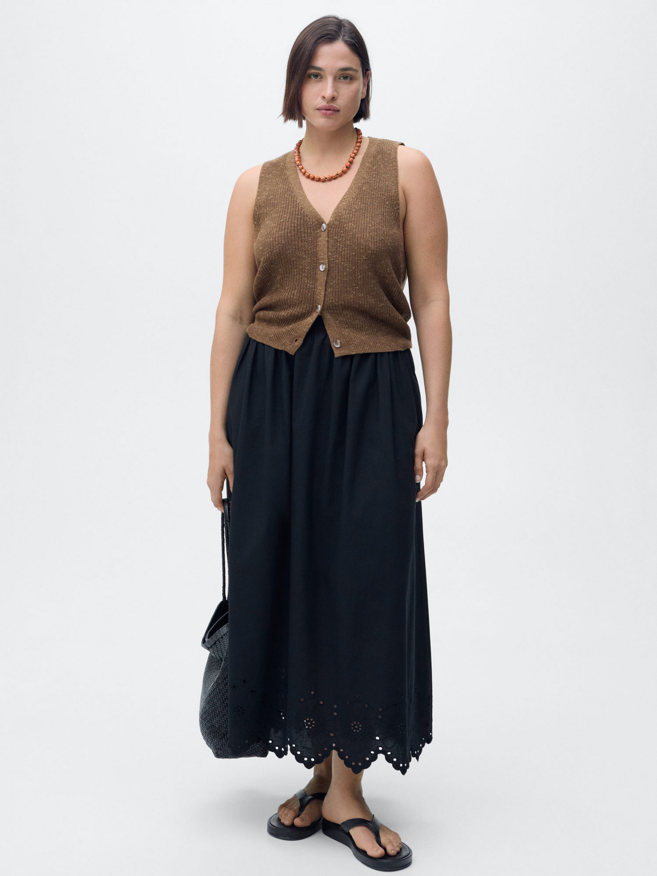 Спідниця міді MANGO модель 87049219_99 Фото