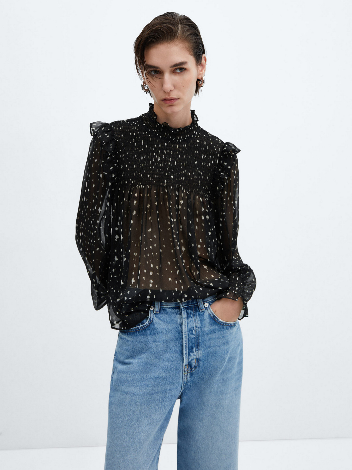 Блуза MANGO Normandi модель 67020464_99 Блуза MANGO Normandi модель 67020464_99 Фото