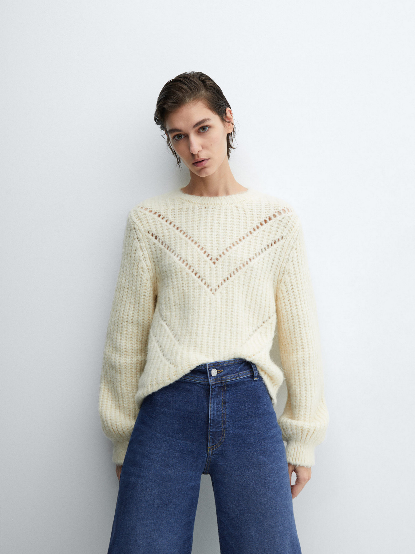 Широкие джинсы MANGO Catherin модель 67040325_TO Фото