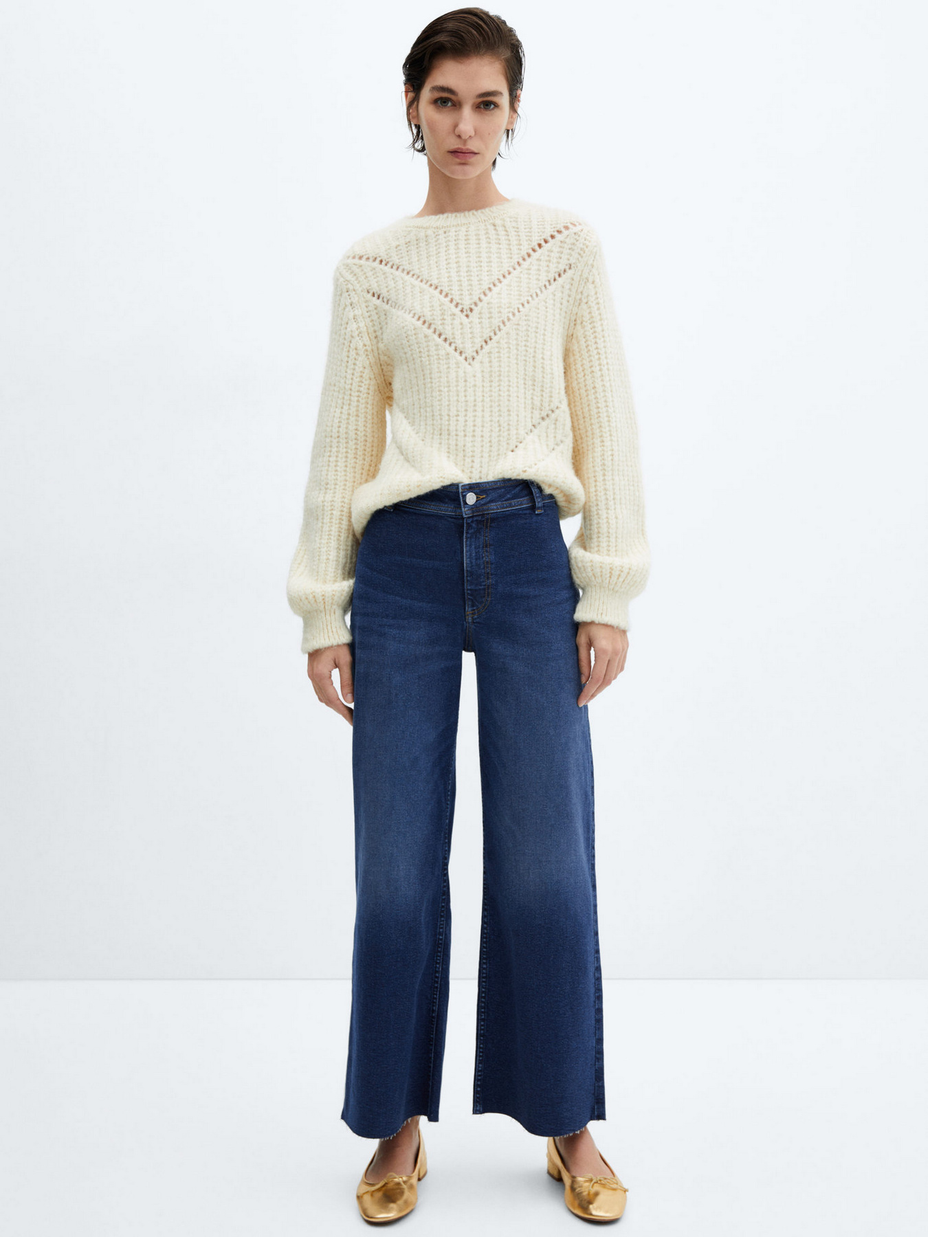 Широкие джинсы MANGO Catherin модель 67040325_TO Фото