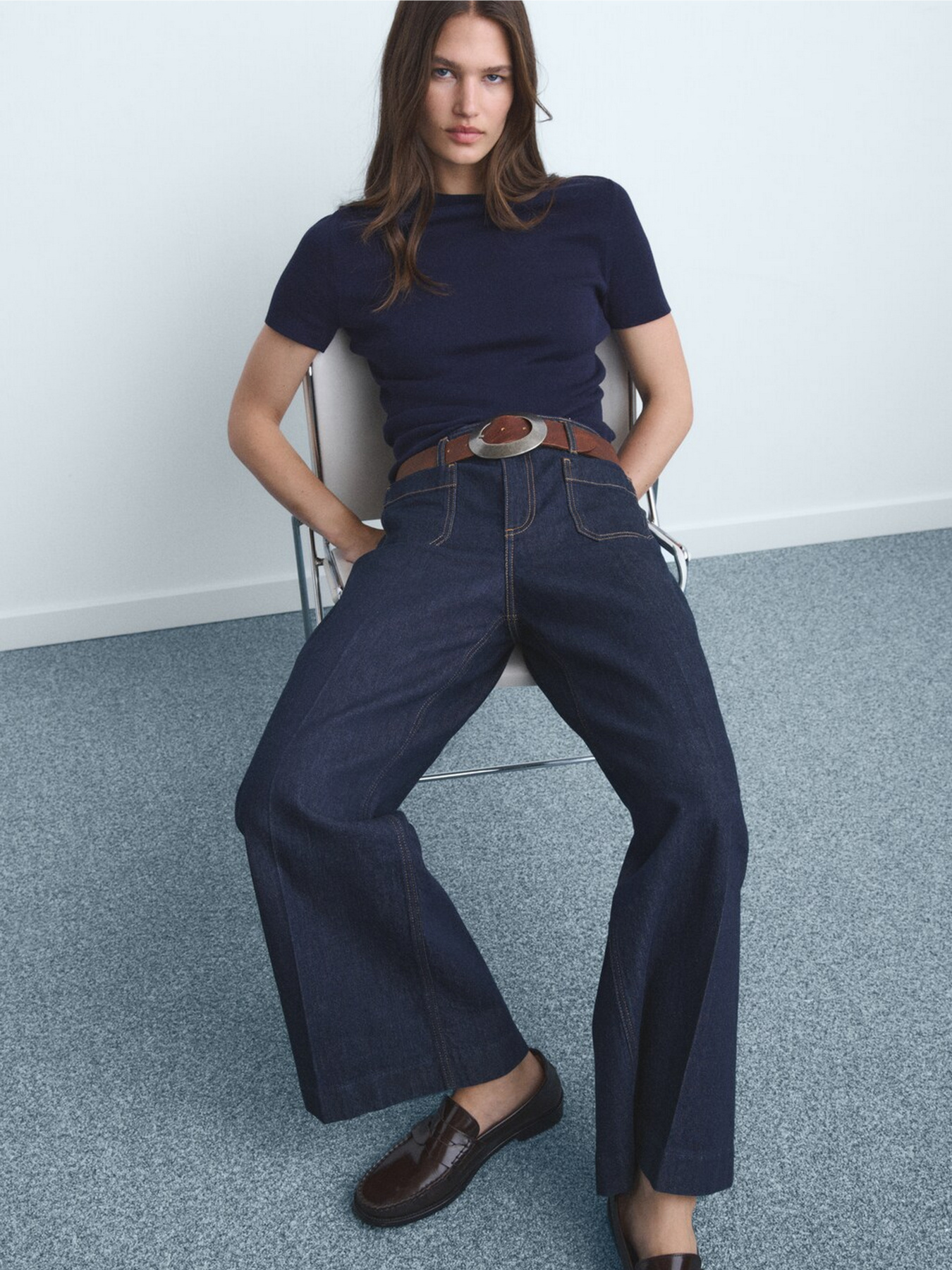 Широкие джинсы MANGO модель 17054117_TS Фото