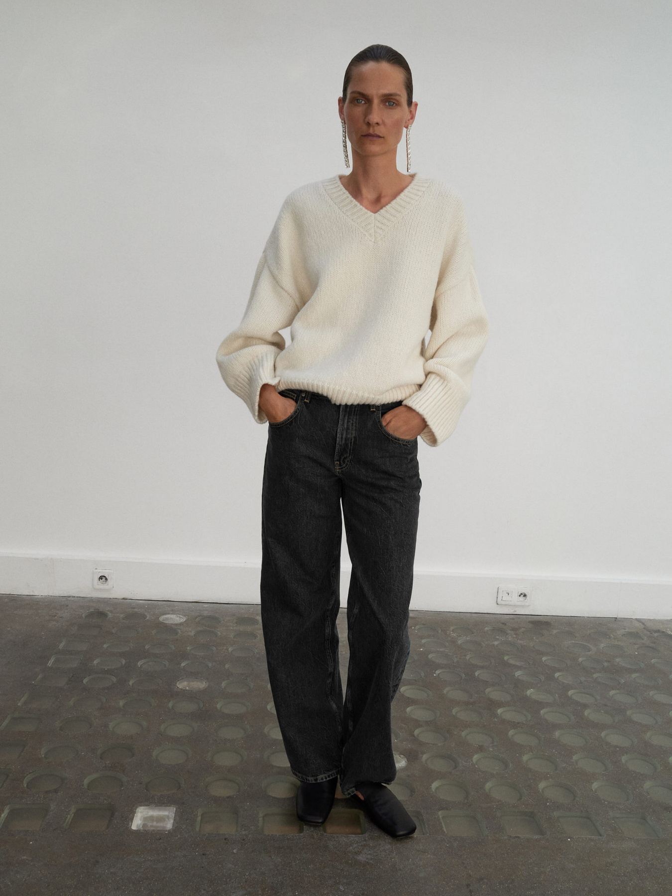 Широкие джинсы MANGO модель 17016358_BB Фото