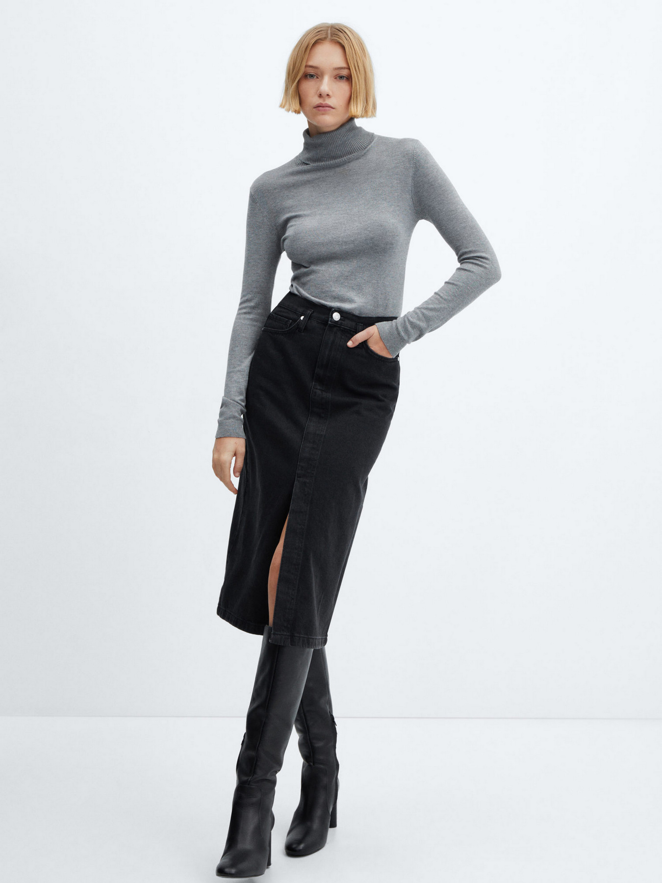 Джинсова спідниця MANGO Soleil модель 67080437_TN Фото