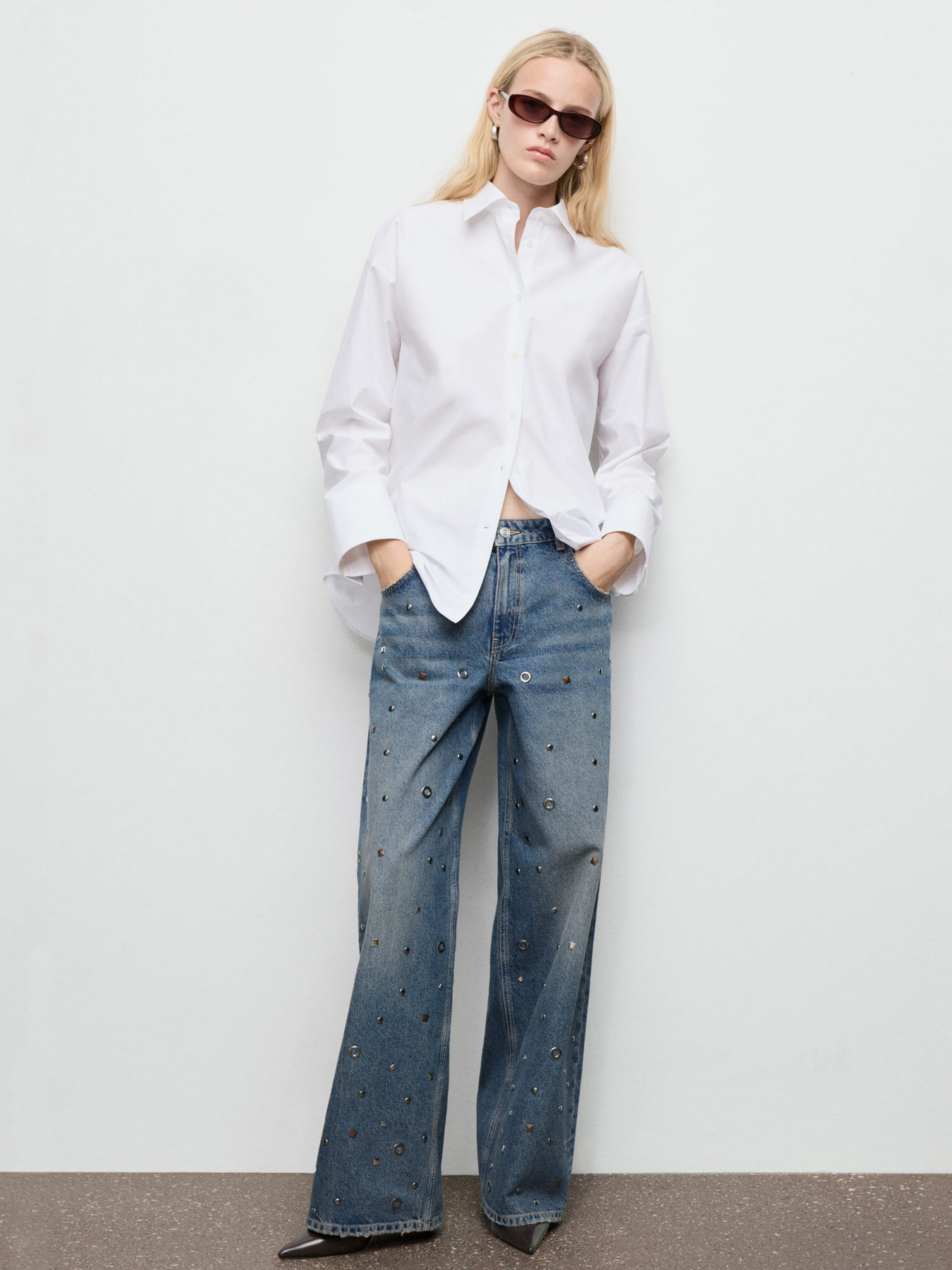 Широкие джинсы MANGO модель 17036005_DO Фото