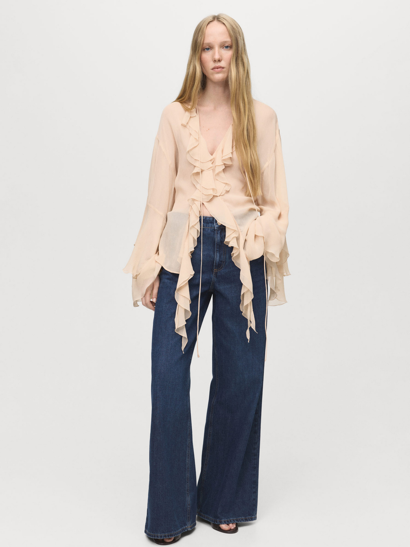 Широкие джинсы MANGO модель 17015815_TO Фото