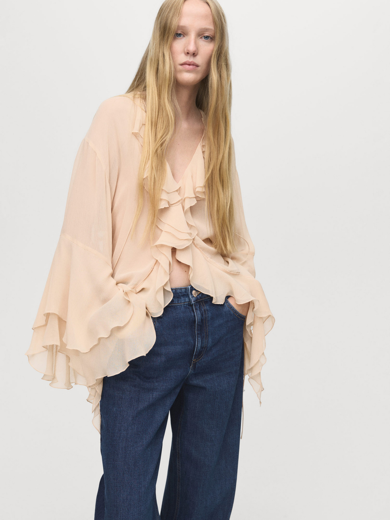 Широкие джинсы MANGO модель 17015815_TO Фото