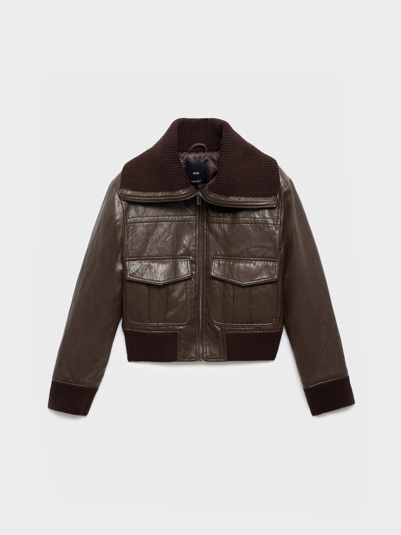 Шкіряна куртка MANGO модель 17097136_30 Фото