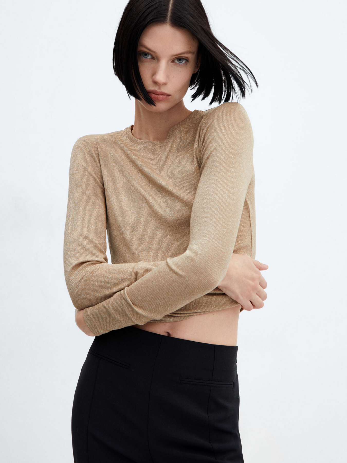 Лонгслив MANGO Secondbi модель 67810471_30 Фото