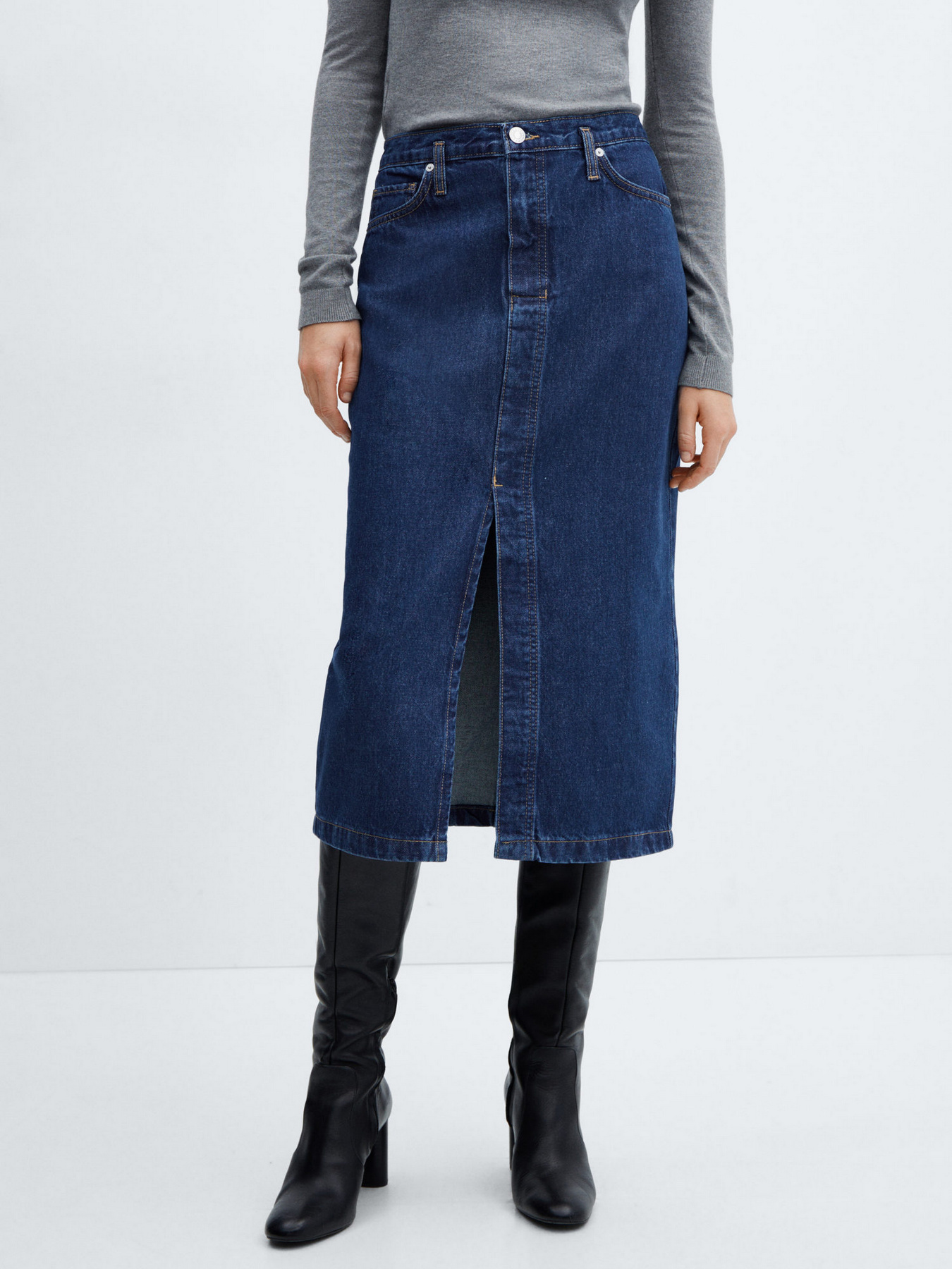 Джинсовая юбка MANGO Soleil модель 67090440_TO Фото