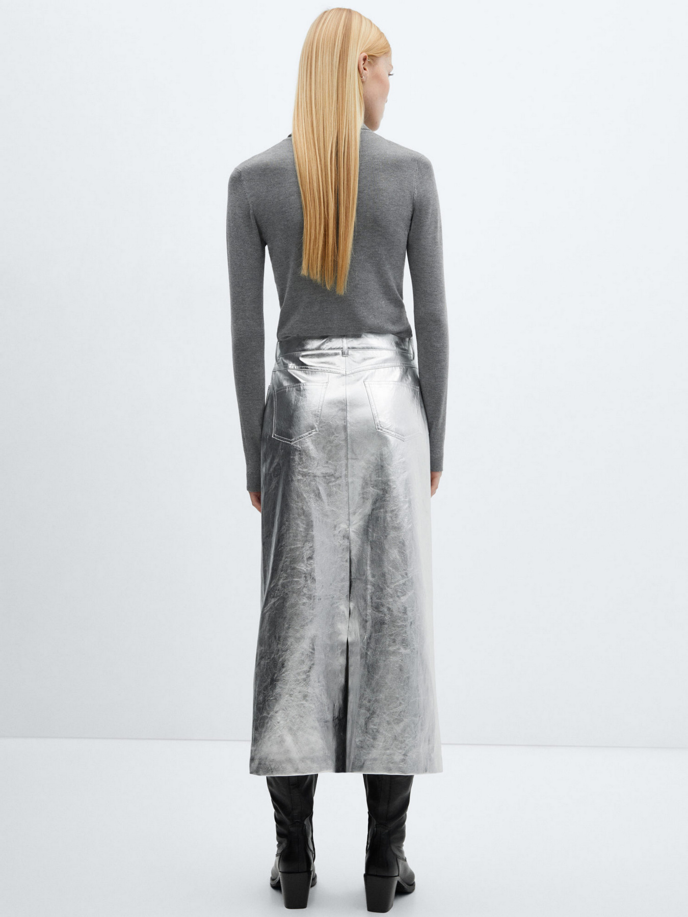 Юбка миди MANGO Silver2 модель 67051506_PL Юбка миди MANGO Silver2 модель 67051506_PL Фото