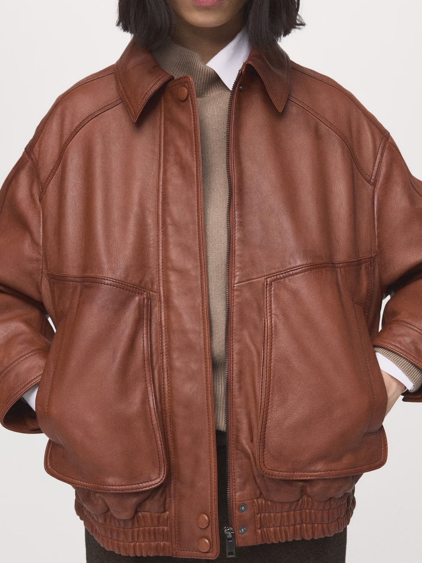 Куртка кожаная MANGO модель 27071285_CG Фото