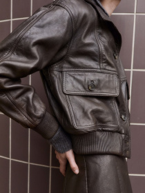 Шкіряна куртка MANGO модель 27084044_30 Фото