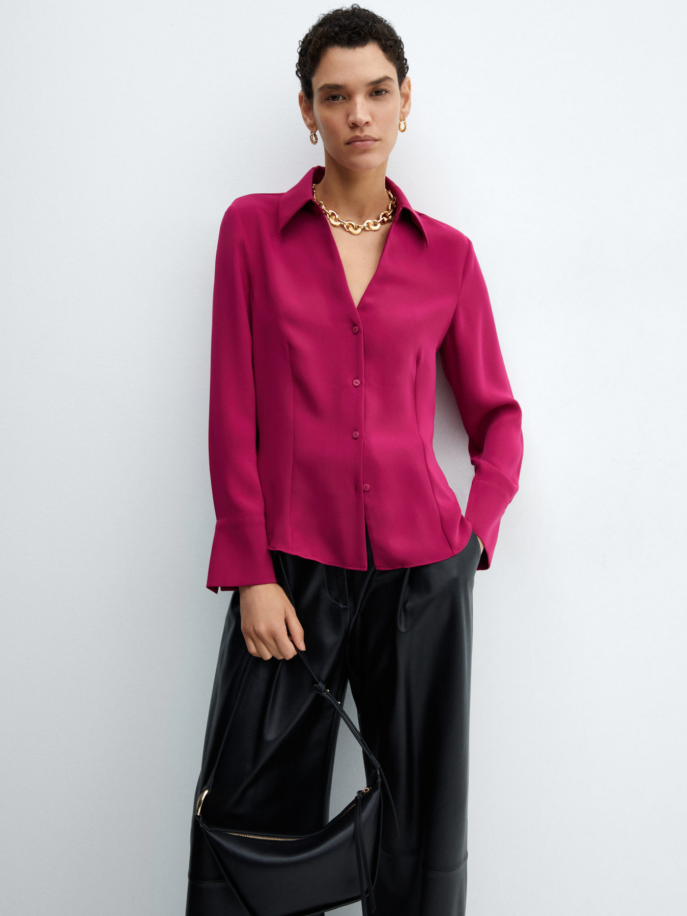 Сорочка повсякденна MANGO Ochi модель 67073262_74 Фото