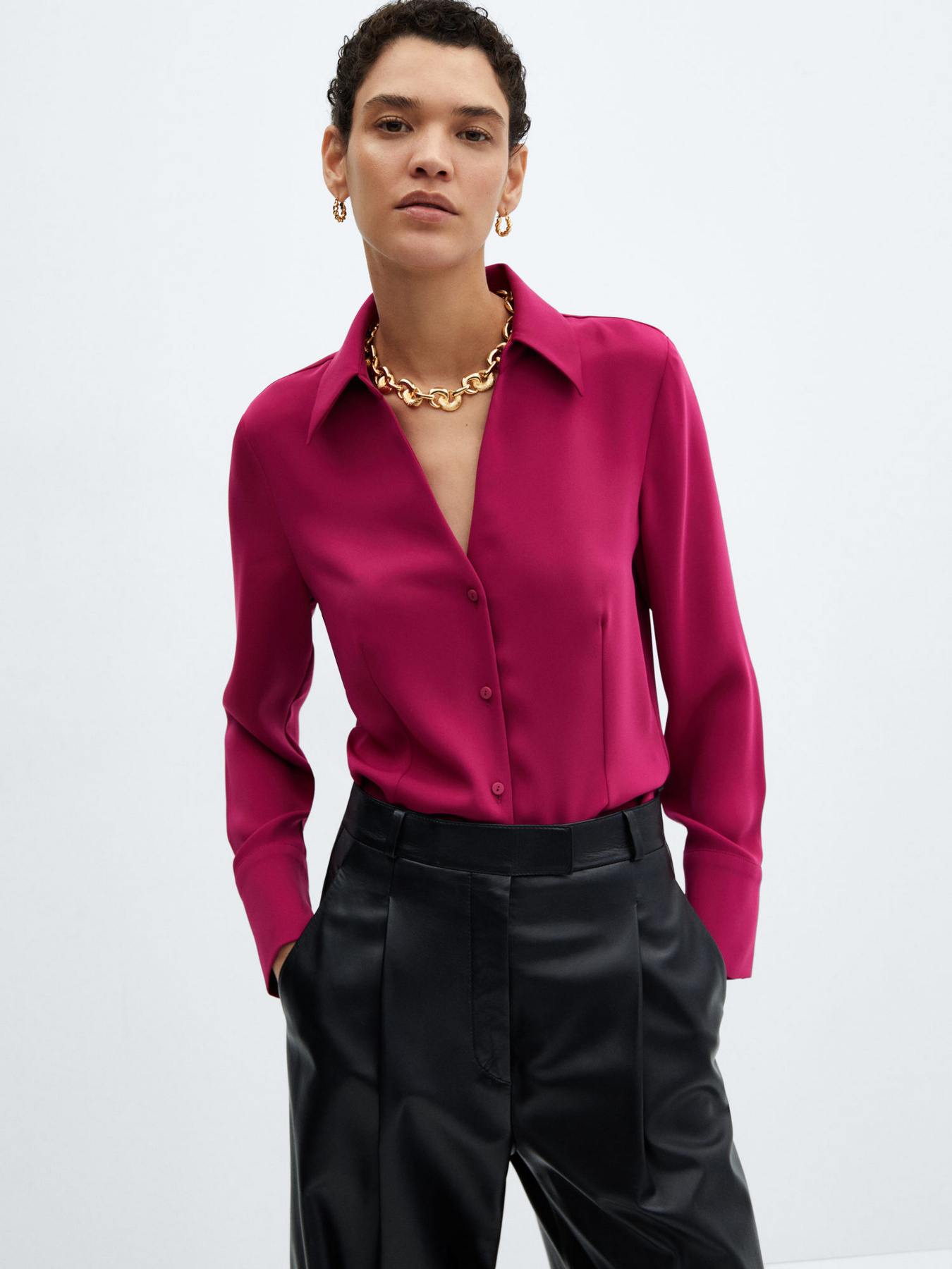 Сорочка повсякденна MANGO Ochi модель 67073262_74 Фото